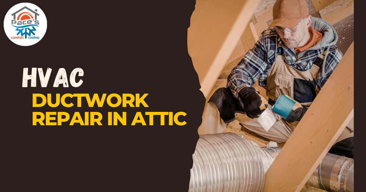 HVAC ductwork repair in attic